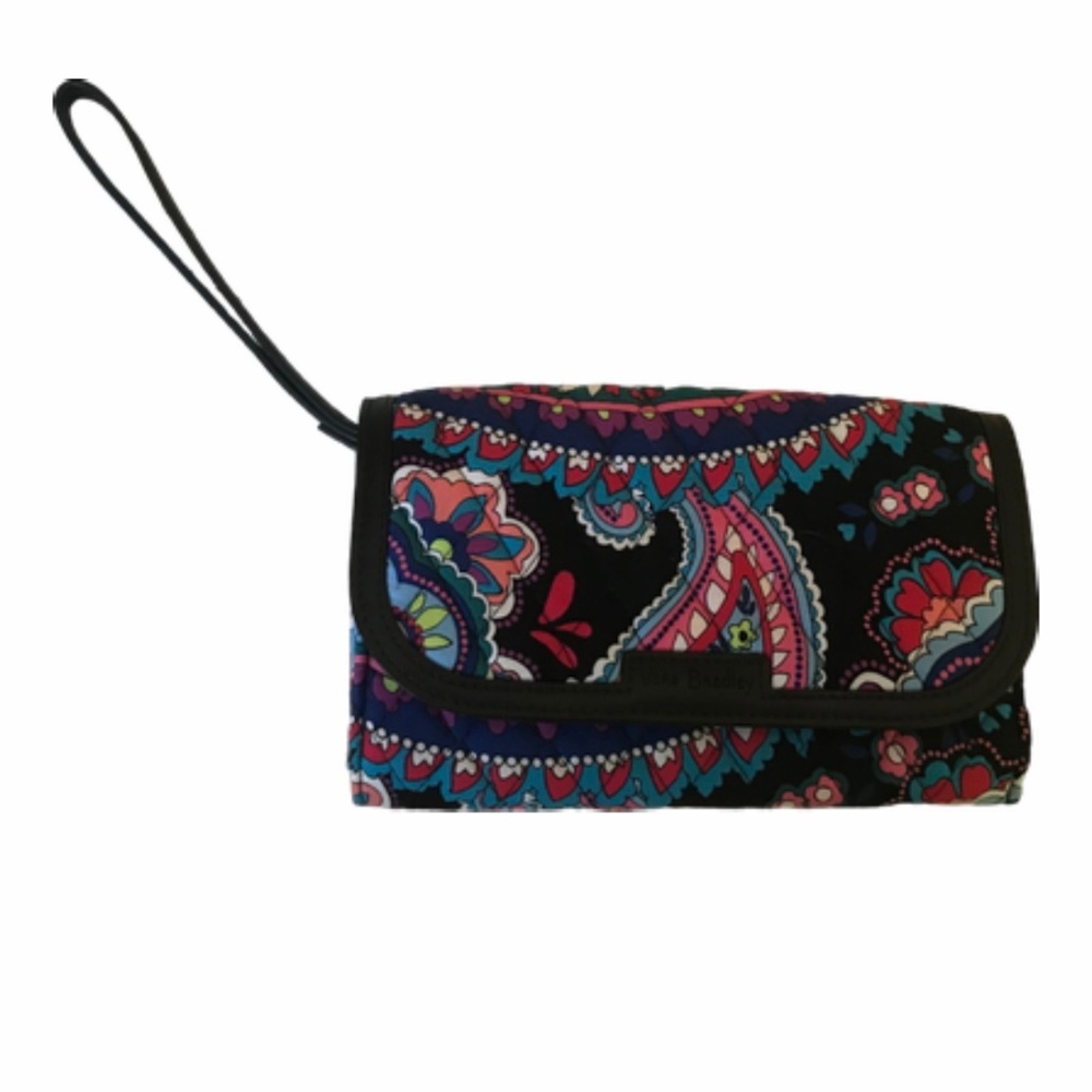 Vera Bradley Haymarket Paisley RFID Smartphone Wristlet wallet pink blue black
